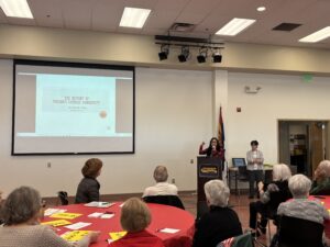 Community history talk with speaker and audience